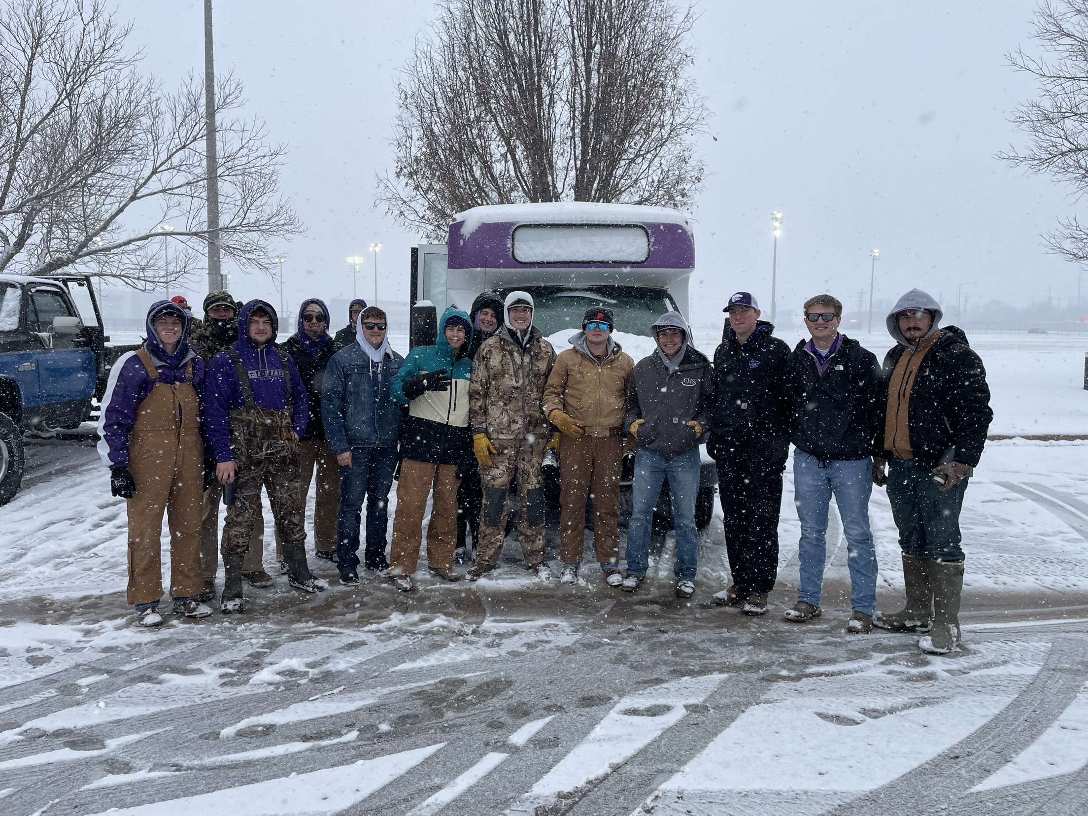 A snowstorm couldn't stop these Brothers and the Bus from arriving at Bill Snyder Family Stadium 5 hours before Kickoff!