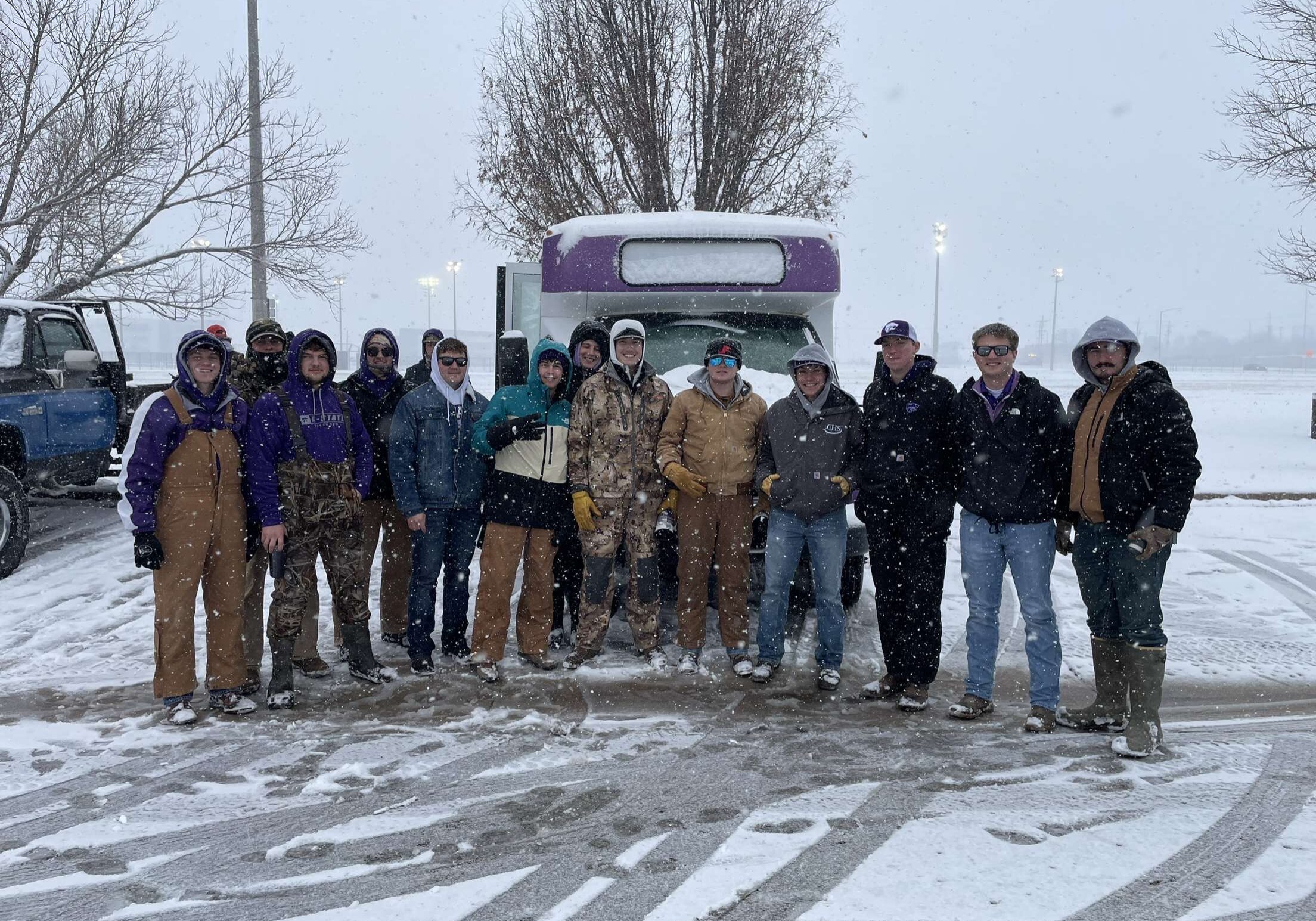 A snowstorm couldn't stop these Brothers and the Bus from arriving at Bill Snyder Family Stadium 5 hours before Kickoff!